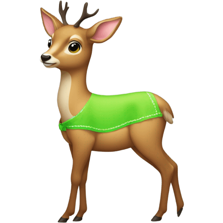 Deer in a green bikini emoji