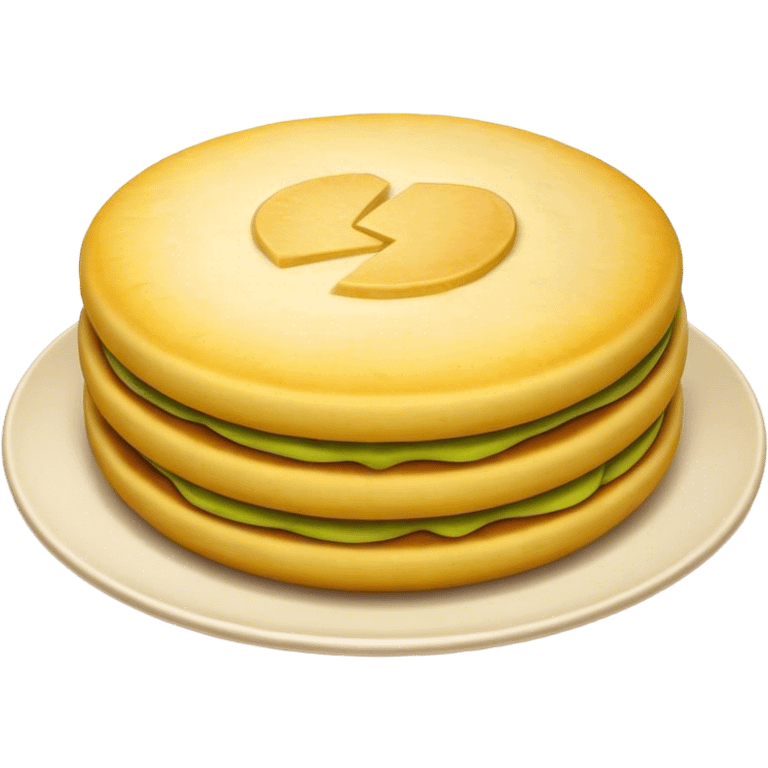 Cinematic Realistic Arepas Dish Emoji, depicted as golden cornmeal cakes filled with savory ingredients rendered with lifelike textures and warm, inviting lighting. emoji