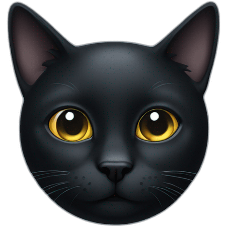 Black cat with cloudy eyes emoji