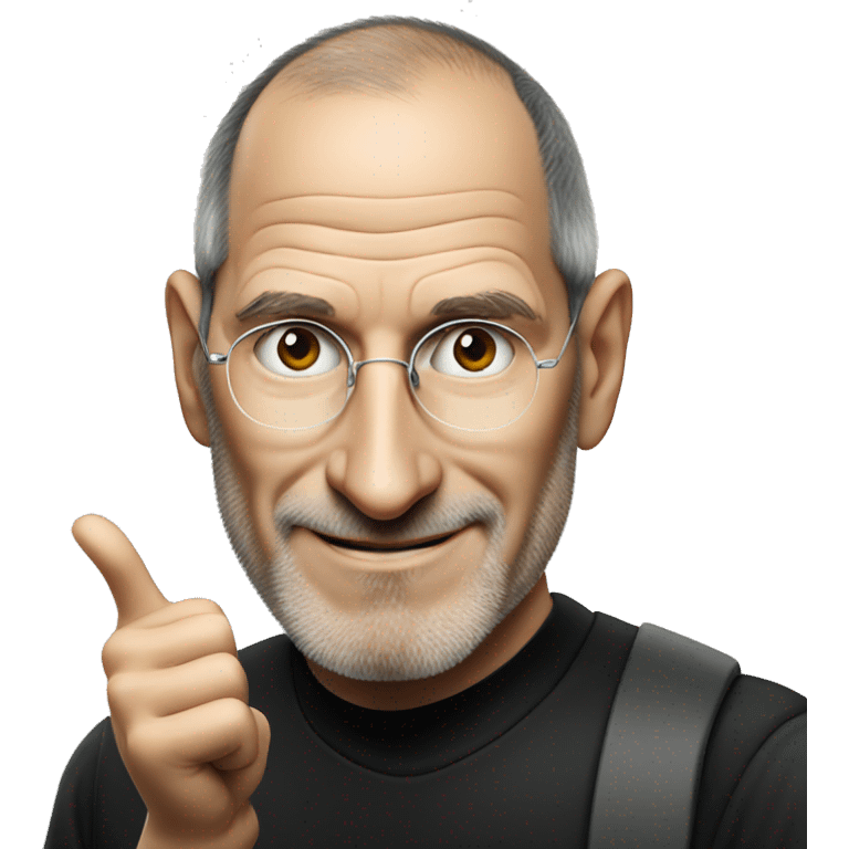 Steve Jobs shows thumbs up emoji