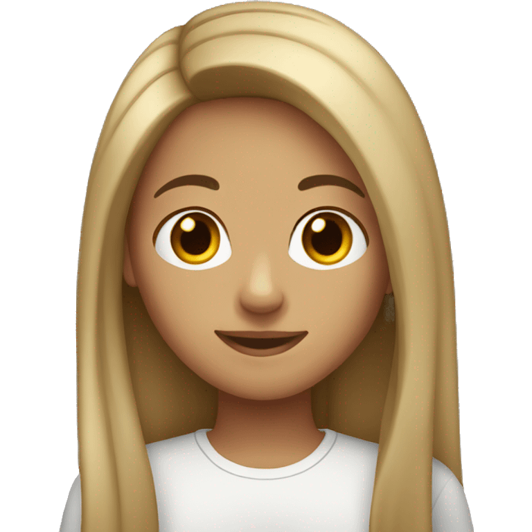 tan girl with braces long dark hair straight emoji