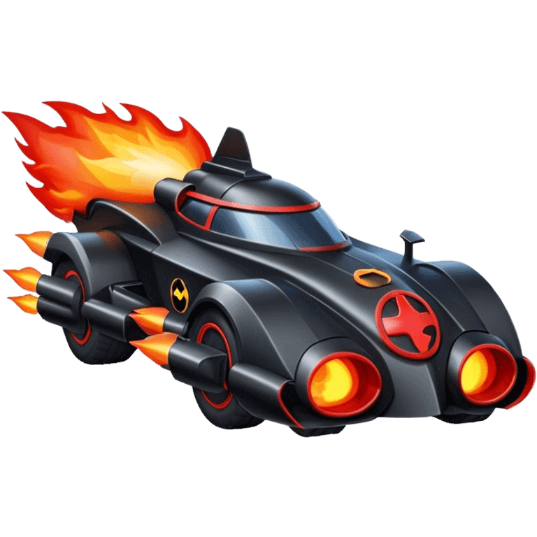 ROCKET IN FIRE BATMOBILE emoji