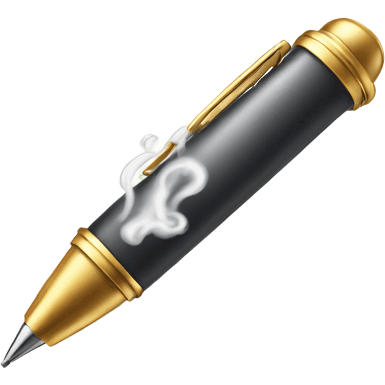 pen with steam coming out of top  emoji