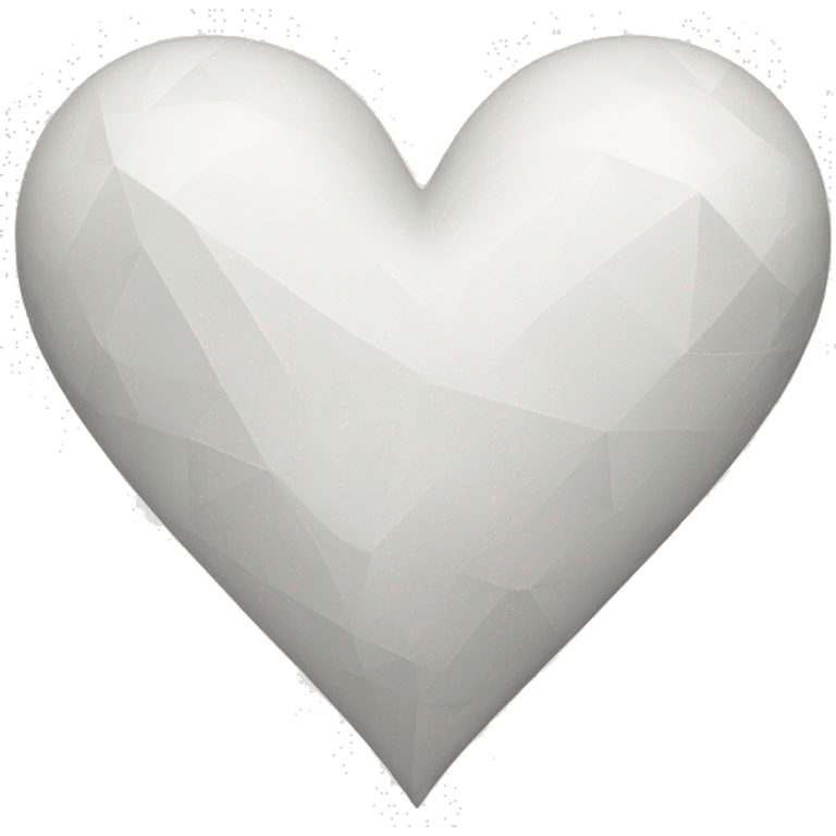 White heart with geometric V shape emoji