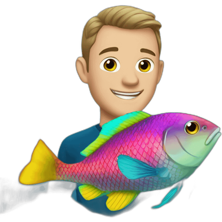 Jonathan Toews as rainbow fish inside an aquarium emoji