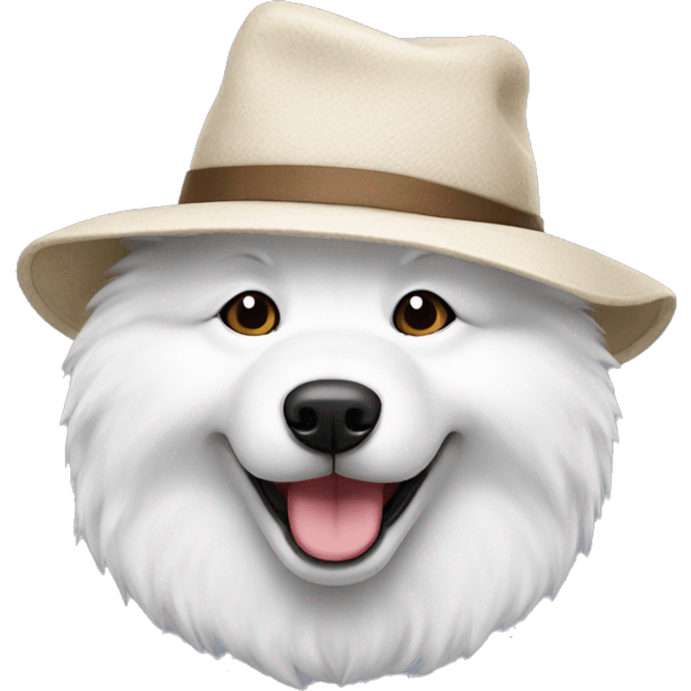 Samoyed with hat emoji