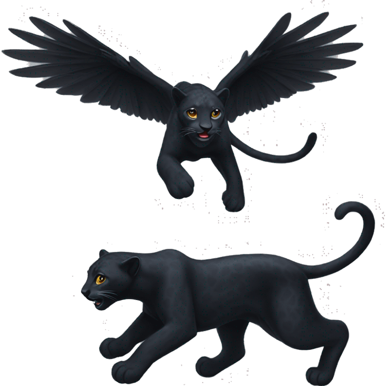 winged black leopard flying emoji