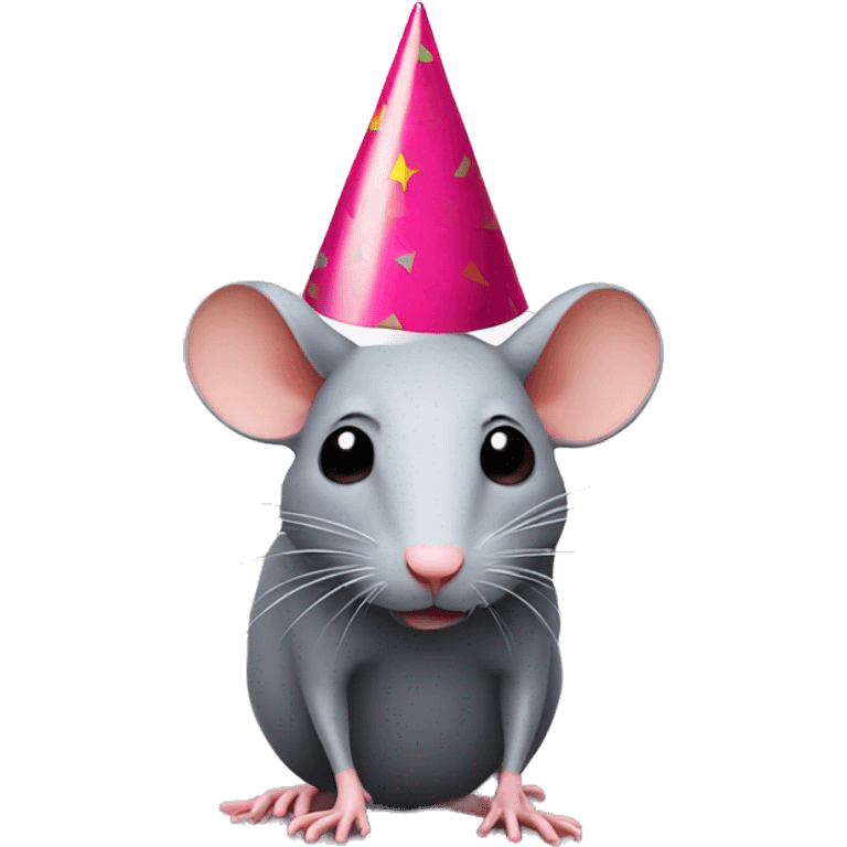 Rat with a party hat emoji