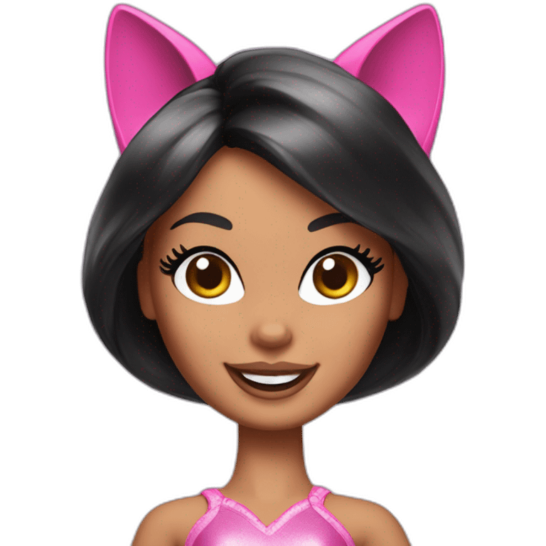 barbie doll winking in a cat costume emoji