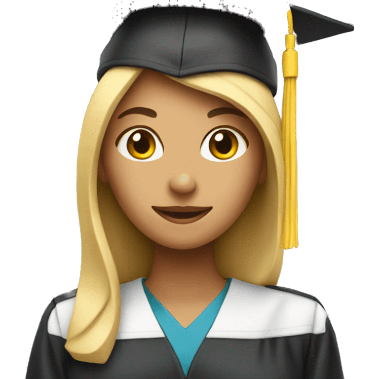 Female engineer with a graduation cap emoji