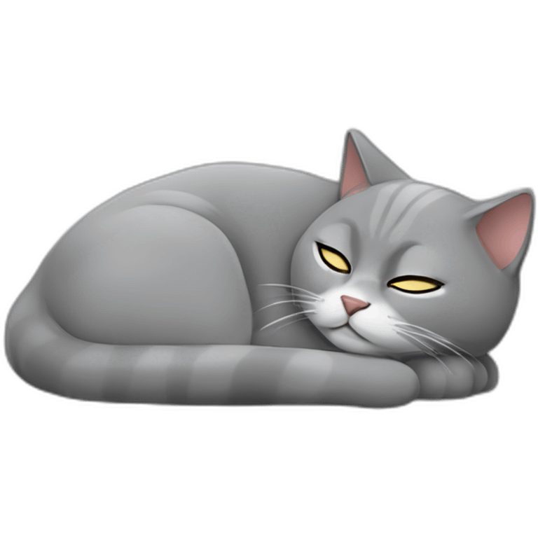 Gato gris durmiendo emoji