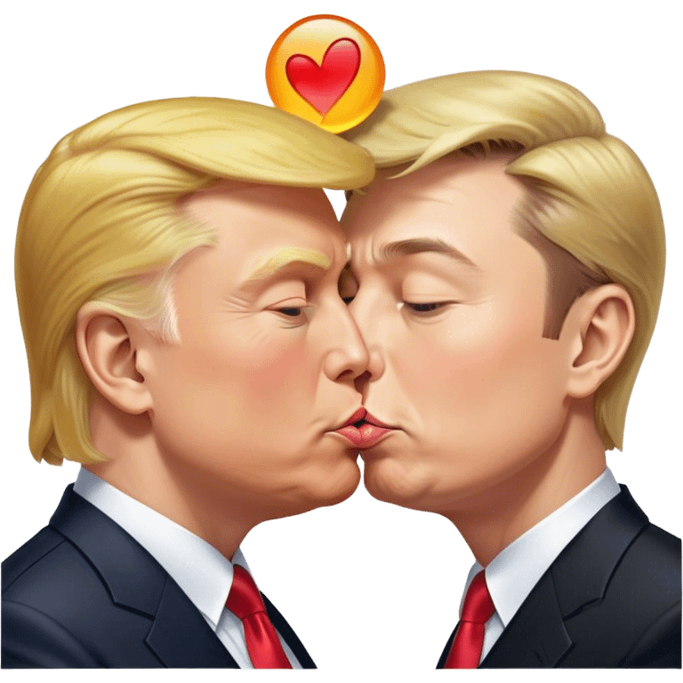 Elon musk kissing Donald trump emoji