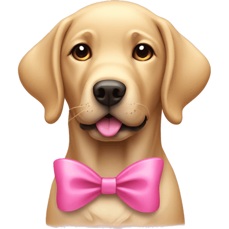 Labrador Dog with a pink bow  emoji