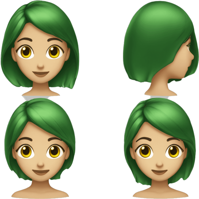 menina loira de olhos verdes cabelo liso emoji