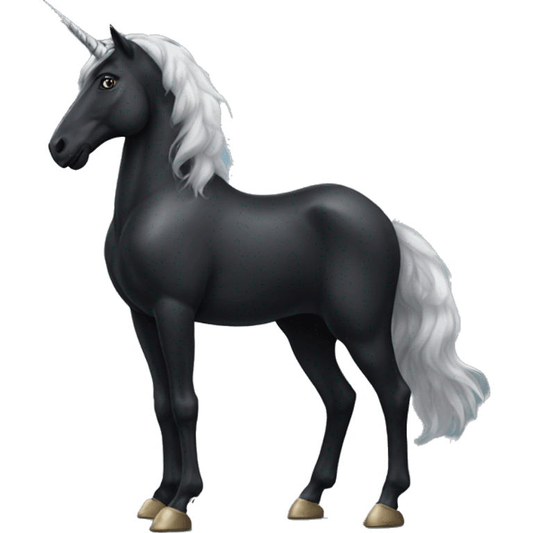 Fullbody Realistic black unicorn emoji