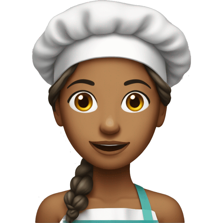 A beautiful girl cooks emoji