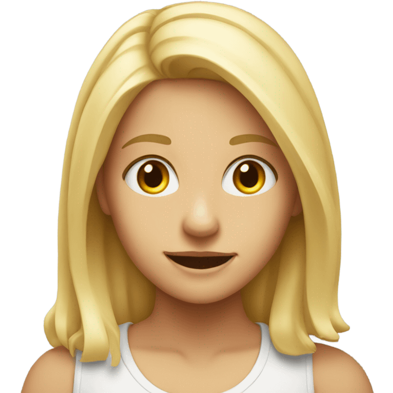 smiling blonde girl portrait emoji