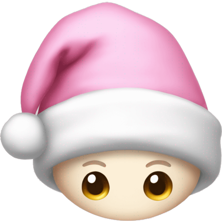 aesthetic light pink santa hat emoji