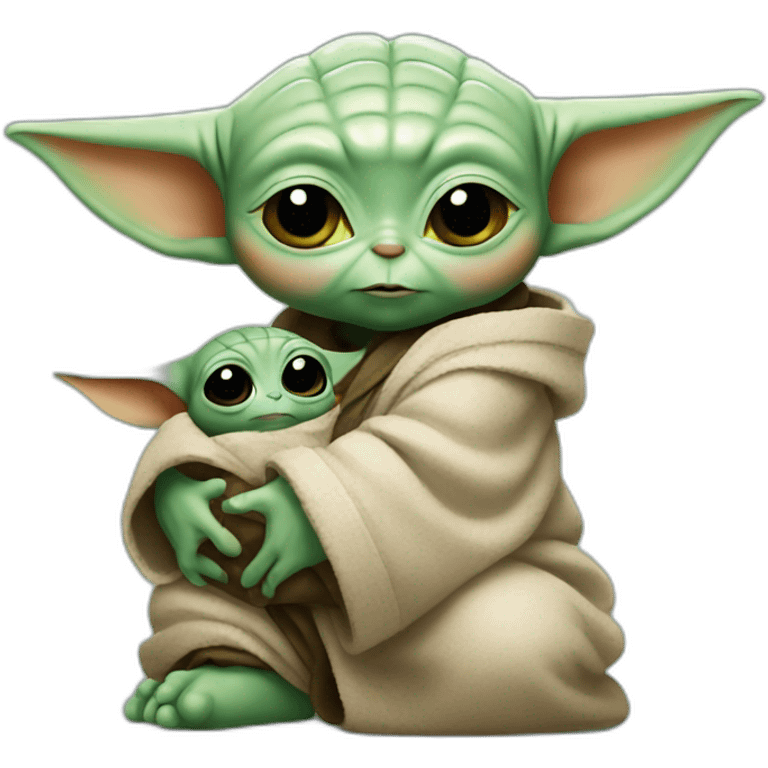 Baby yoda with mickey emoji