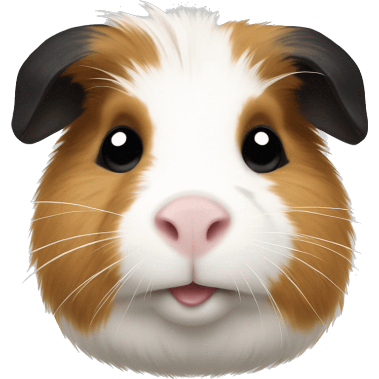 Guinea pig with black white and tan fur emoji