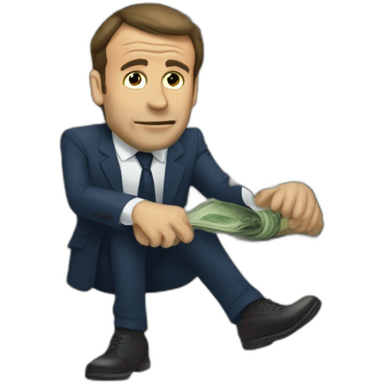 greedy macron money emoji