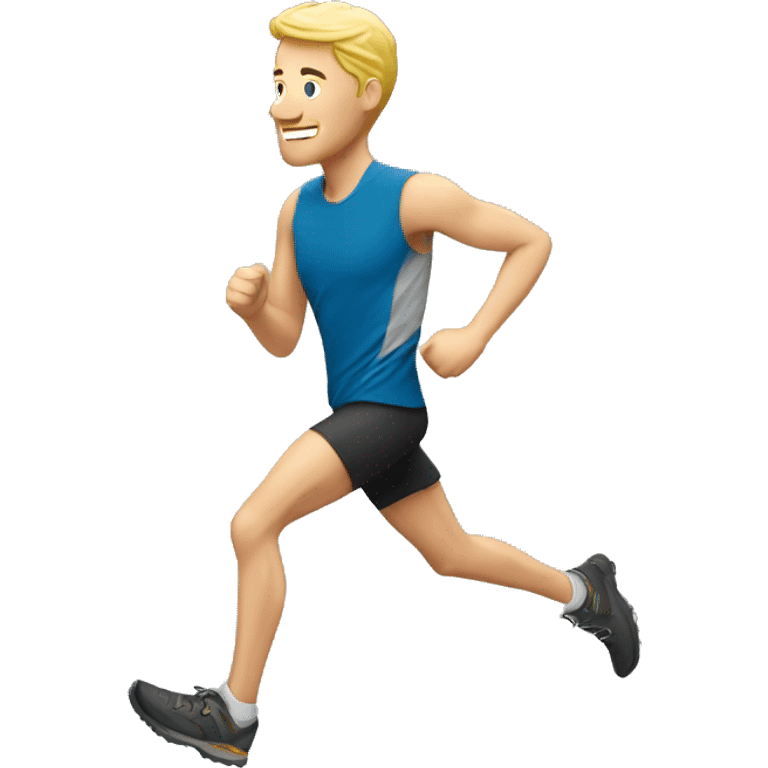 White man trail running emoji