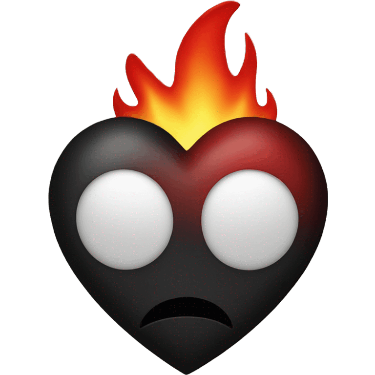 Black heart with red flames around it emoji