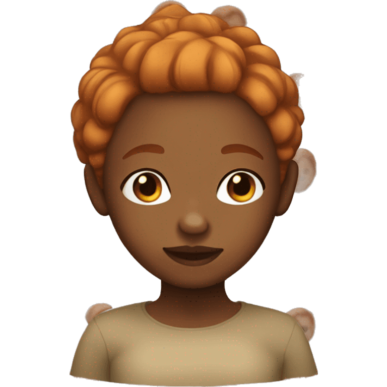 black girl with ginger hair blushing  emoji