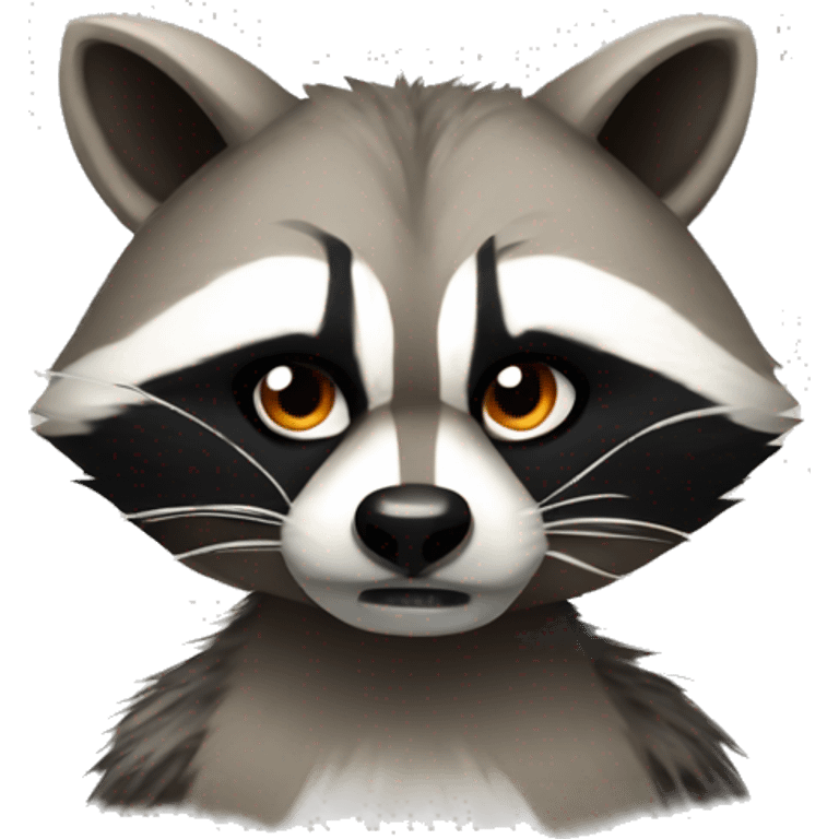 angry raccoon with bow on its head emoji