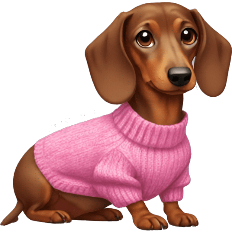 Dachshund with pink sweater emoji