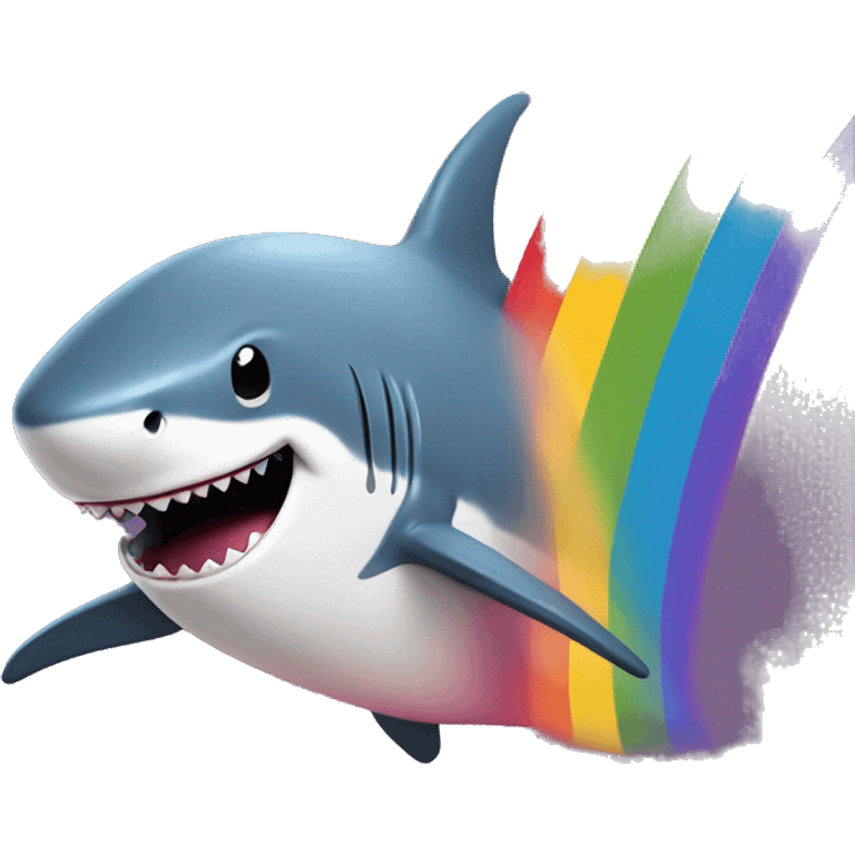 Gay shark dancing on the rainbow emoji