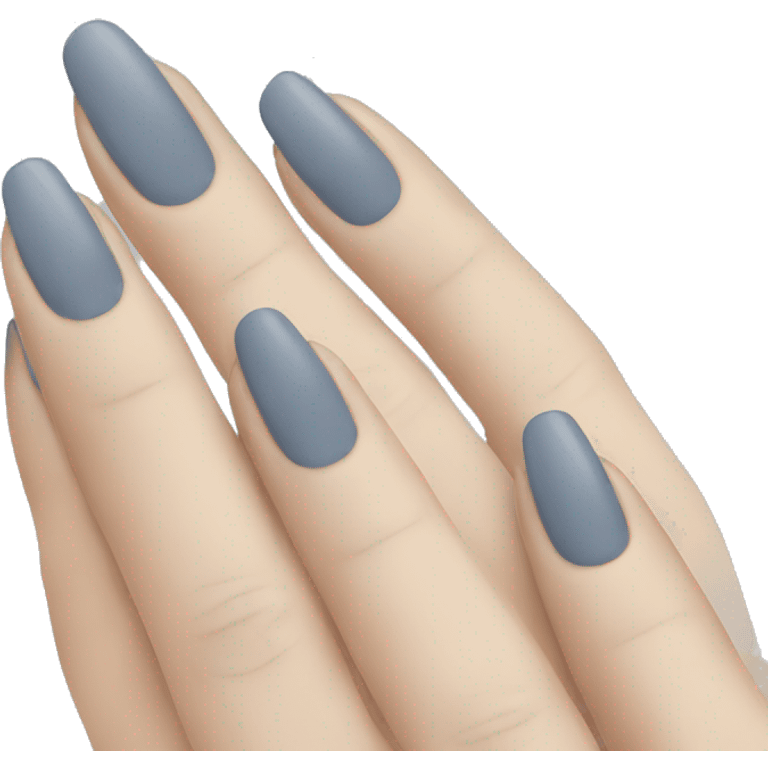 blue grey manicure  emoji