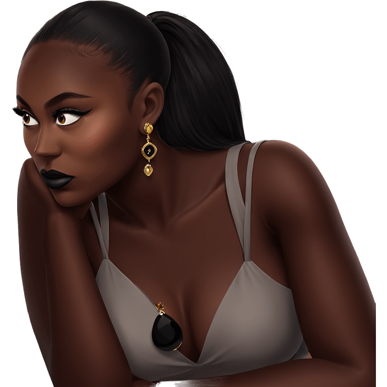 dark beauty with jewelry emoji