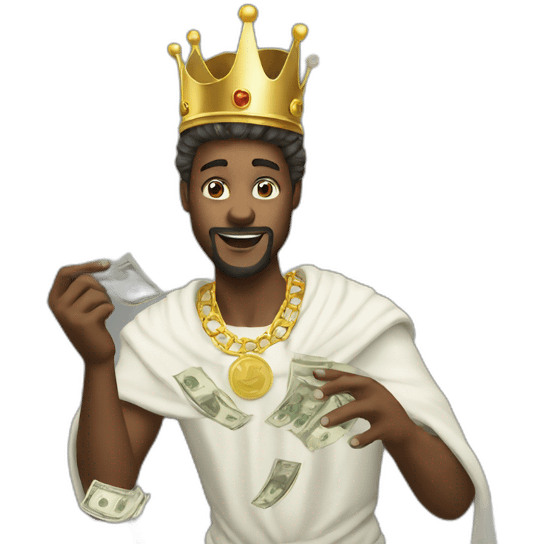 White king throwing money emoji