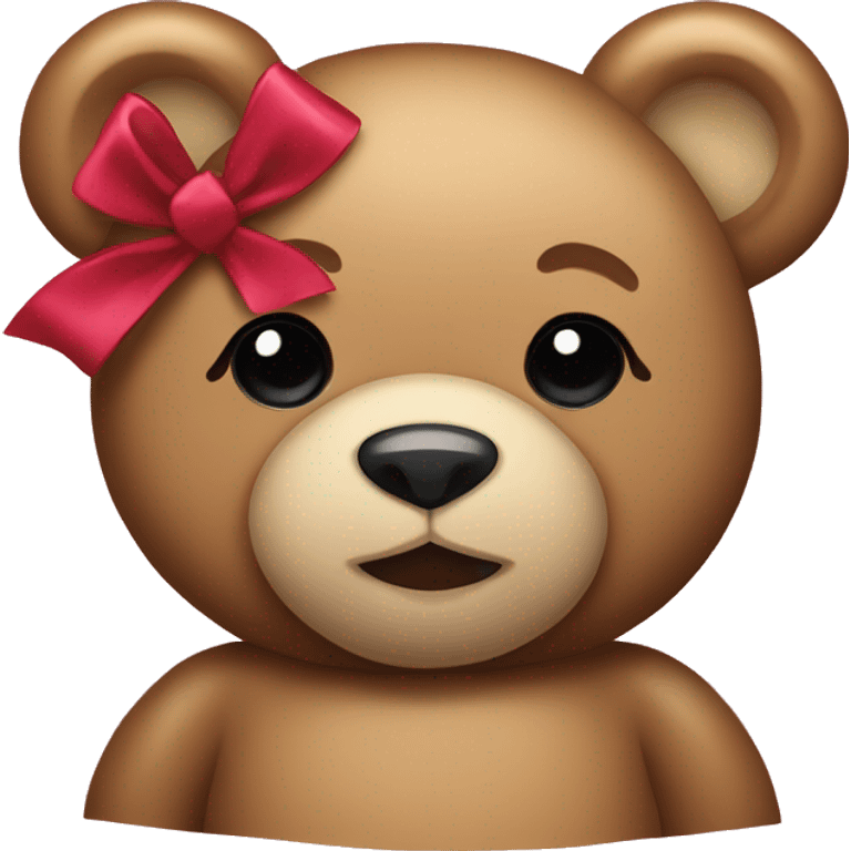 teddy bear with coquette bow emoji