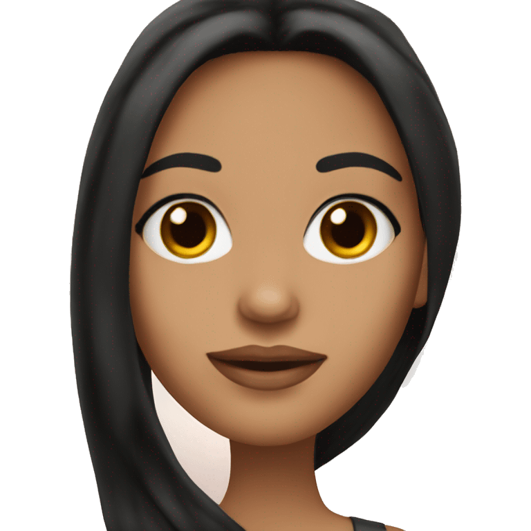 Latino with black long hair and makeup light skin  emoji