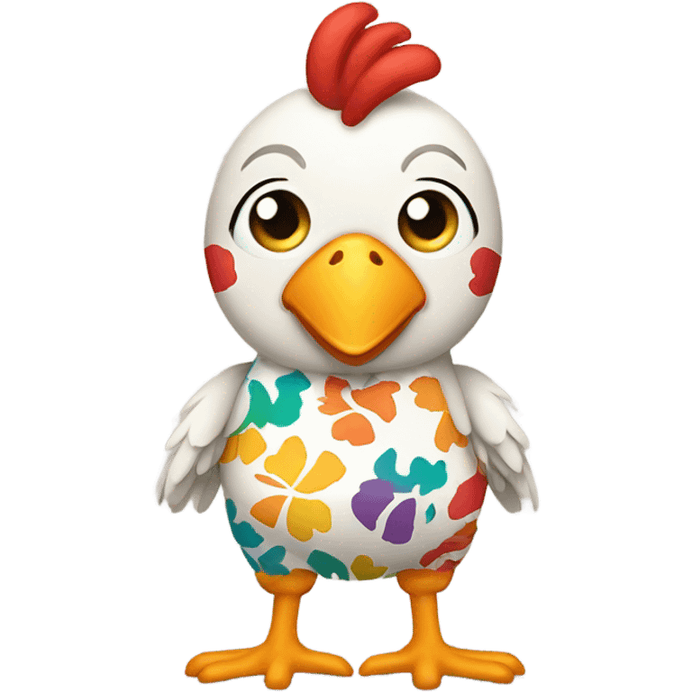 Chicken wearing pants emoji