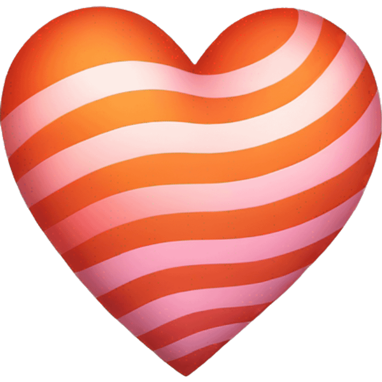 heart with stripes: red orange white pink  emoji