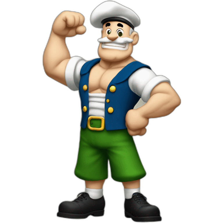 Popeye the Sailor show his left arm，full body emoji