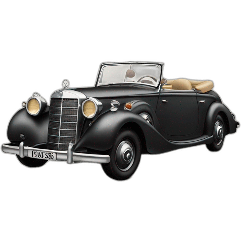 guy driving a 1939 Mercedes Benz 320B emoji