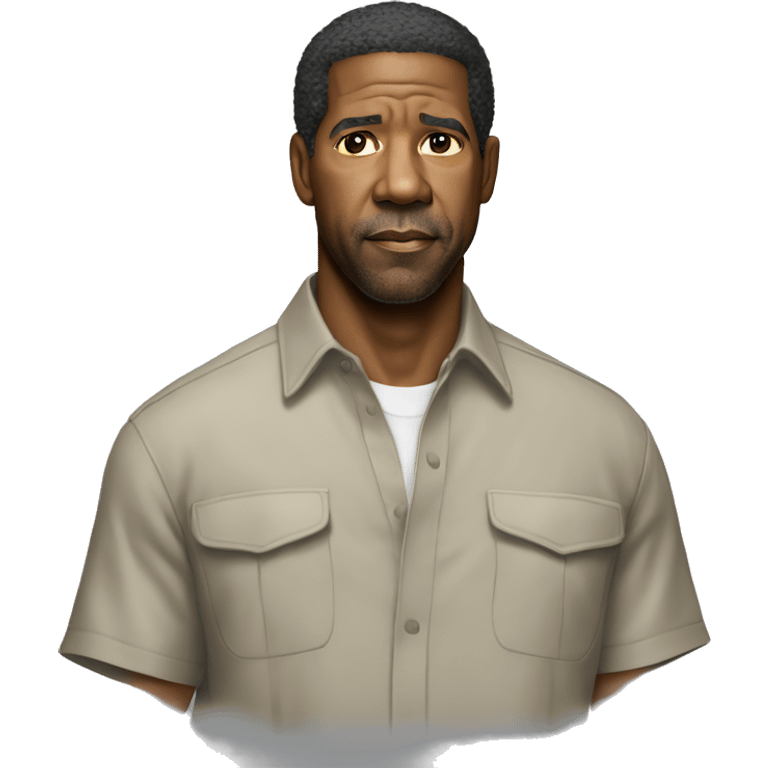 hyper realistic denzel washington wearing shirt emoji