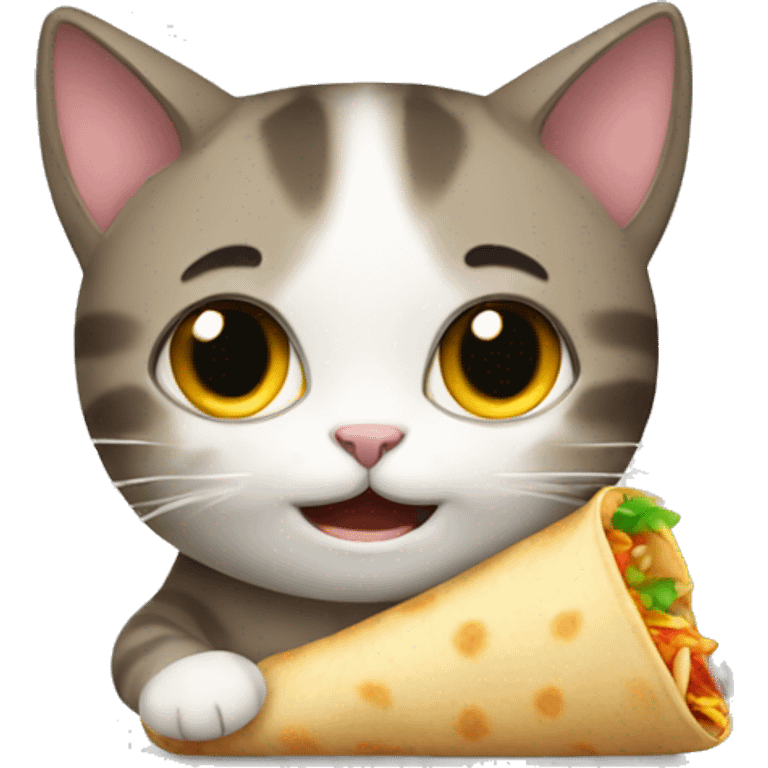 cat with burrito  emoji