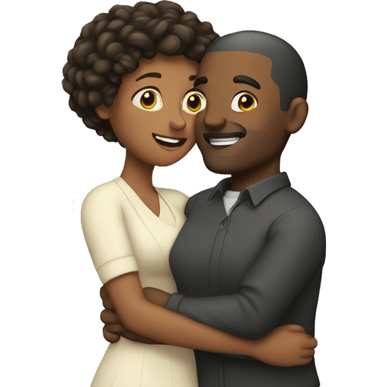 Wife and husband hugging emoji