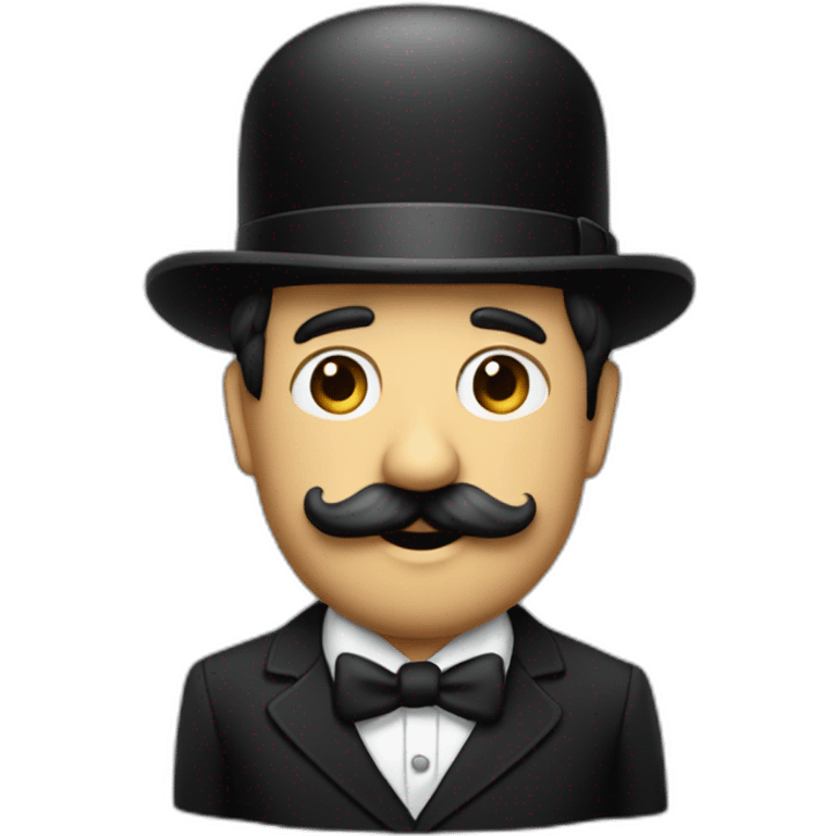 person-in-black-suit-with-charlie-chaplin's-moustache But not the hat with-right-arm-to-the-sky-palm-to-the-ground-and-other-arm-glued-to-the-side-of-the-body emoji