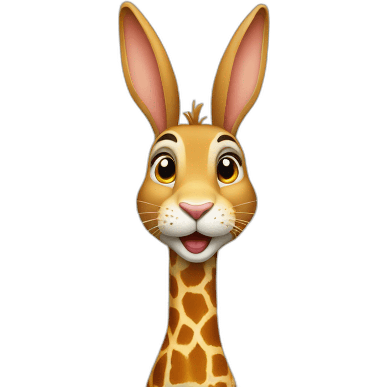 Lapin sur girafe emoji