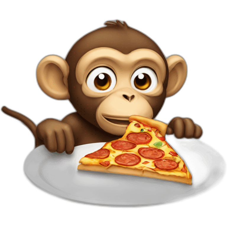 Monkey eating pizza emoji