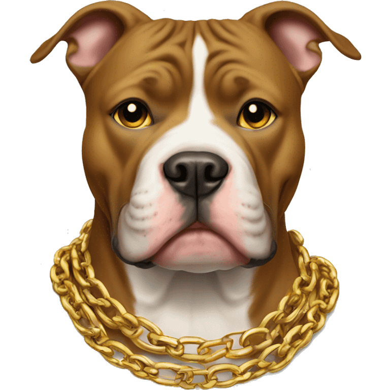 Pitbull with gold chains  emoji