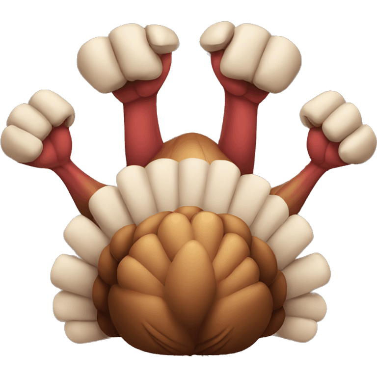 turkey with giant fists emoji