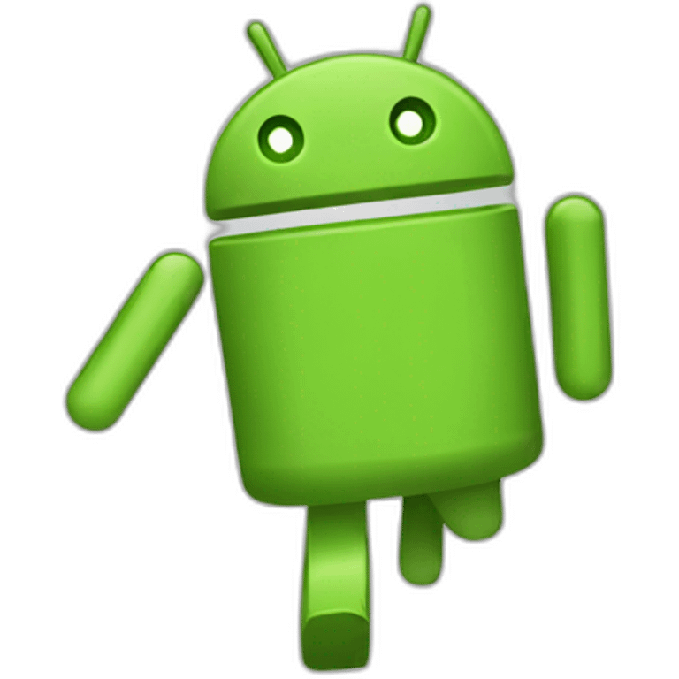 running google bugdroid logo sideway emoji