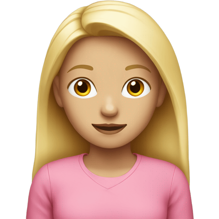 Blond girl whit a pink shirt  emoji